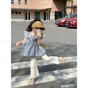 Set Girls Summer Fashionable 2024 New Girl Baby Casual Thin Pants Two Piece For Children