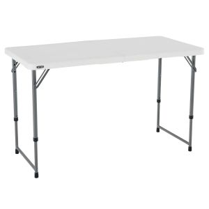 Furnishings 4' Foldinhalf Adjustable Table, White Granite Table Et Chaise Camping Desk Table Camping Table Wood Equipment