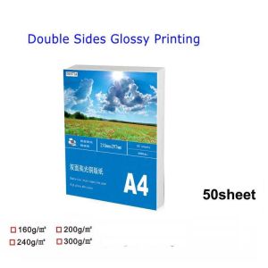 Paper High quality 50 A4 Sheets double sided High Glossy Photo gloss For Inkjet Printer Photo white card Paper Coated paper