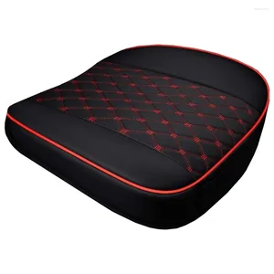 Capas de assento de carro Universal Soft Breathable PU Couather Pad Cushion para caminhão automático preto com costura vermelha não deslizamento