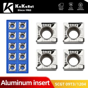 Kakarot Aluminium Insert SCGT09T302 AK H01 SCGT 09T304 SCGT 09T308 Ferramentas de torneamento para o cortador de torno CNC 10pcs Cutter M02