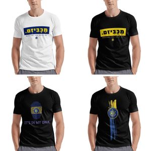 Men's T-Shirts Tel Aviv Maccabi Mens Sports Cotton Classic Short Sleeve Crewneck T-shirt J240402