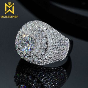 Missanita de 8 mm para homens Iced Out Rings Women Sier Wedding Ring Jewelry Pass Diamonds Tester Frete grátis