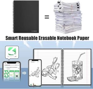 Anteckningar Smart återanvändbar Erasable Notebook Paper Microwave Wave Cloud Notepad fodrad med Pen Dropshipping Anpassa barn Gifta5 B5 A6 A4