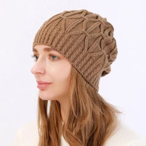 女性編み帽子スカーフキャップ首ネック暖かい男性のための冬帽子
