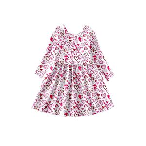 День Святого Валентина Девушка одежда детская платья для малышей девочка милое зимнее платье для молоти