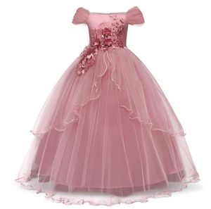 Elegant Dress Evening Ball Gown Kids Princess First Communion Teenager Rose1655601