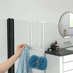 Krokar badrumshanddukduk för racktillbehör hållare dusch förvaring akryl över dörrglas