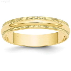 Gioielli Personalizzazione all'ingrosso 4mm Real 14K/18K/24K Giallo Anello in oro massiccio in oro pedante Band per donne per donne