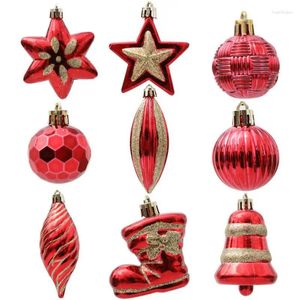 Decorações de natal árvore pintada bola vermelha cores brilhantes resistente e durável criar uma atmosfera festiva design exclusivo pingente/caixa