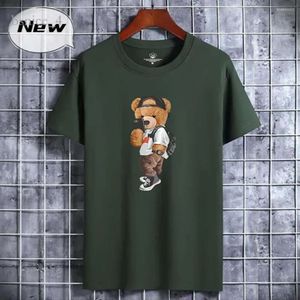 Camiseta masculina engraçado urso harajuku camiseta para homens verão camiseta de manga curta roupas masculinas 239