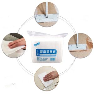 100 Pcs Disposable Electrostatic Dust Removal Mop Paper Home Kitchen Bathroom Cleaning Cloth Replacement Mop Head Cloth Parts