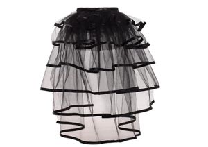 Black Tiered Tulle Tutu Skirt Bustle Costume for Women Gothic Victorian Steampunk Black Overskirt WhiteRedPurple6386718