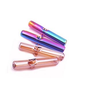 10pcs Colorful Thick Heady Glass Tobacco Spoon Pipe Labs Glass Steamrollers Hand Pipe for Smoking Dry Herb Glass Oil Burner Pipes