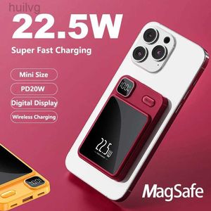 Cell Phone Power Banks 20000mAh Magnetic Wireless Charger Power Bank Magnetic Ring for iPhone 14 13 12 Samsung S23 22.5W Fast Charging Powerbank 2443