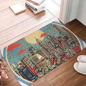Dywany Philadelphia Panorama Niepoślizgowe dywan wanna dywan kuchenna mata modlitewna flanelowa wzór