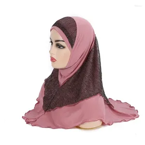 Etniska kläder Hijab ity Lady Lace Islamic Cap Turban Glitter Muslim Turbans For Women