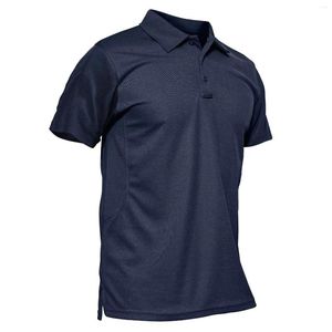 Herrpolos sommar färgglada mode polo tee skjortor kort ärm t-shirt toppar kläder snabb torr armé team arbete grön stil