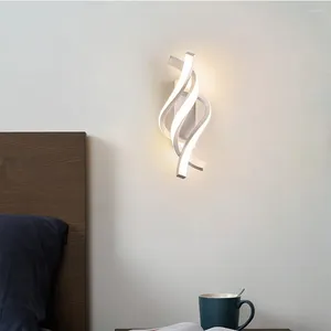 Wandlampe gebogene Design Spiral LED 1280lM Wohnzimmer Hintergrund Licht Minimalistisches Schlafzimmer Nacht modern für Heimstudium