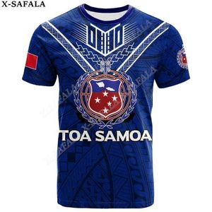 Mäns T-shirts Samoa Polynesia Lauhala Rugby 3D Printed Mesh Fiber T-shirt Topp Summer T-shirt Mens Street Clothing Short Sleeve Sports Casual Shirt-1 J240402