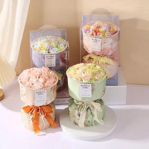 Dekorativa blommor Eternal Soap Bouquet Valentine's Day Decor Artificial Flower With Packing Bag Fake Monthers födelsedagsfestgåvor