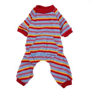Dog Apparel Striped Pet Jumpsuit Prevents Hair Loss Soft Classic Stylish 4 Legged Stretchy Spring Bodysuit For Home Small Dogs