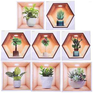 Hintergrundbilder 8 Blätter Wandtattoos Abnehmbare gefälschte Stopfaufkleber Schlafzimmer Pflanzen Wandgemälde Dekoration