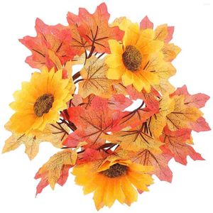 Decorative Flowers Maple Wreath Fall Decorations Party Supplies Door Rings Silk Cloth Ornament Home