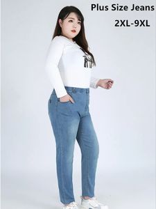 Классические голубые женщины Jeans 9xl 140 кг 7xl 6xl Plus