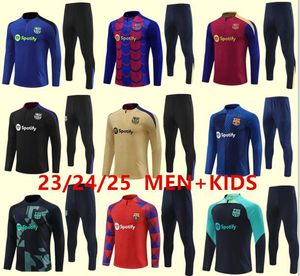 2023 2024 2025 Барселонский спортивный костюм Camisetas de Soccer Jerseys Учебный костюм Gavi Pedri 23/24 Половина Zip Barcelon