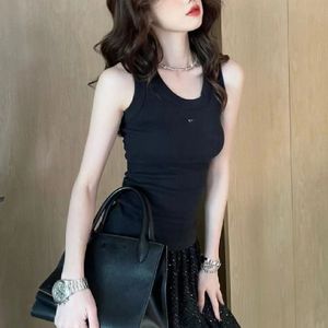 Luxury Designer Clothes Women Spring and summer new knitted ribbed vest chest triangle label sleeveless sports bottoming short Inner Vest Sleeveless t shirt