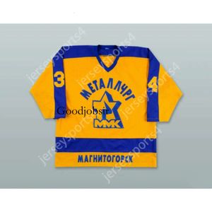 GDSIR Custom Metallurg Magnitogorsk Wings Yellow Hockey Jersey New Top ED S-M-L-XL-XXL-3XL-4XL-5XL-6XL