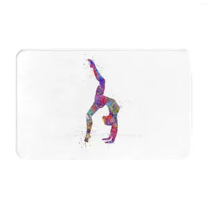 Carpets Gymnastics Girl Watercolor Teen Gift Wall Art Soft Foot Pad Room Goods Rug Carpet