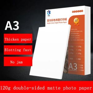 Lifestyle 120g Doppelte matte Farbkanäle Tintenstrahlpapier A3 Farb -Tintenstrahldrucker Druckpapier Druckpapier Schnelldrying 100 Blätter / Tasche