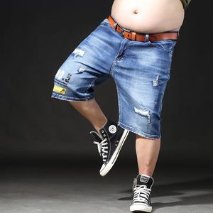 Verão plus size 8xl mass de jeans de hole retro solteiro homem grande homem 6xl 7xl 44 48 casual 240328