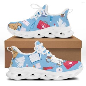 Casual Shoes Yikeluo Cute Dog Love Box Printed Mesh Swing Sneakers For Ladies Breathable Outdoor Running Zapato