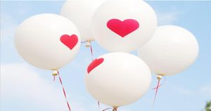 100st Latex Red Heart Balloons Round Balloon Party Bröllopsdekorationer Grattis på födelsedagsjubileum 12 tum7936591
