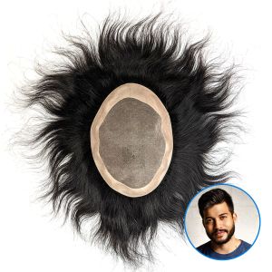 Toupees Toupees Hywel 6 Zoll feine Mono Männer Toupee Haarkapillarprothese Haar Männlich 100% natürliches Haar Mann Haarsystem für Männer