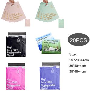 Mailery 100% biodegradowalne D2W Poly Mailers 10x13 cala 20pcs kompostabilne koperty torby wysyłkowe Ekologiczne torebki do samodzielnego pieczęciania