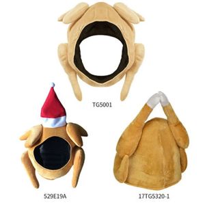 2024 Plush Roasted Turkey Hat Decor Hat Cooked Chicken Bird Secret For Thanksgiving Costume Dress Up Party 1. for Thanksgiving costume hat