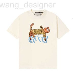 Women's T-Shirt designer Verified version correct luxury fashion brand leopard animal print short sleeved T-shirt with bottom for men and women cartoon casual high SHI