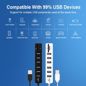 USB Hub 3/6 Port Expander Adapter Multi Micro USB/Type C USB Splitter TF SD Card Reader All In One For Macbook PC Phone Tablet