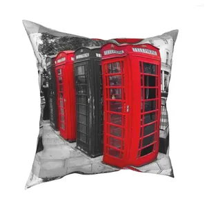 Pillow London Red Phone Boxes Case British UK Vintage Cover Decorative Throw For Car 45x45cm