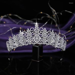 Clipes de cabelo Tiaras e Crown Hadiyana Vintage Partido Eleganda Casamento de Lady Lady Gettle Ingled Jewelry Band Band Zirconia HG0030 Princesa