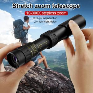 البصريات 10300x40 HD Telescope محمولة مناظير قوية طويلة المدى spyglass أحادي المدى رؤية ليلية منخفضة للصيد