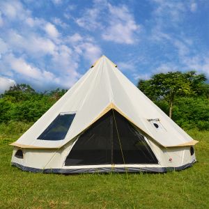 Skyddsrum 610personer Glaming Luxury Mongolia Yurt Family Travel vandring antistorm utomhus camping tält silverbelagd UV -funktion