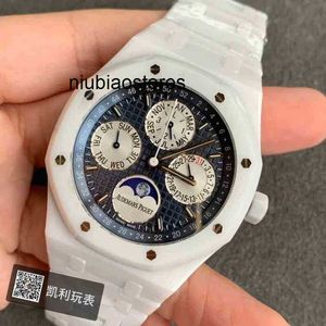 Factory Love Pipe Series APS 26579CB White Ceramic Perpetual Calendar Monthly Fas Automatic Mechanical Men Watch 41mm OTCJ