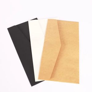 Buste 100pcs/lotto 11*22 cm marrone vintage bianco marrone nero kraft blank mini finestra di carta busta busta invito di nozze busta regalo