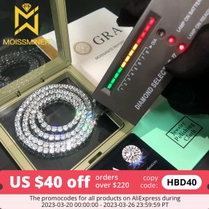 Brincos de alta qualidade Moissanite Tennis Chain Bracelet Colar para Mulheres Men Sier Sier Real Diamond Pass Pass Tester com jóias finas GRA