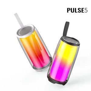 Pulse 5 динамики Bluetooth Discher Pulse5 беспроводной водонепроницаемый сабвуфер RGB Music Music Portable TF -карта